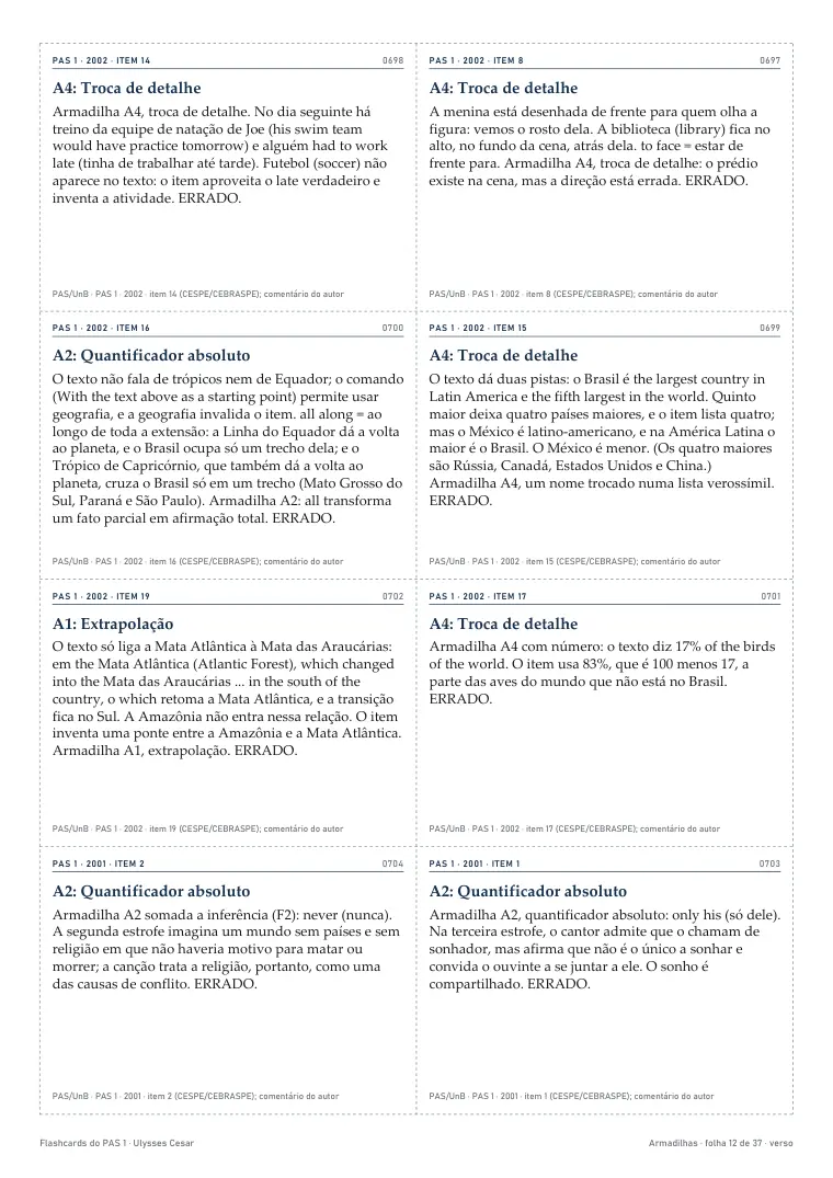 Verso de cartões de armadilhas da banca