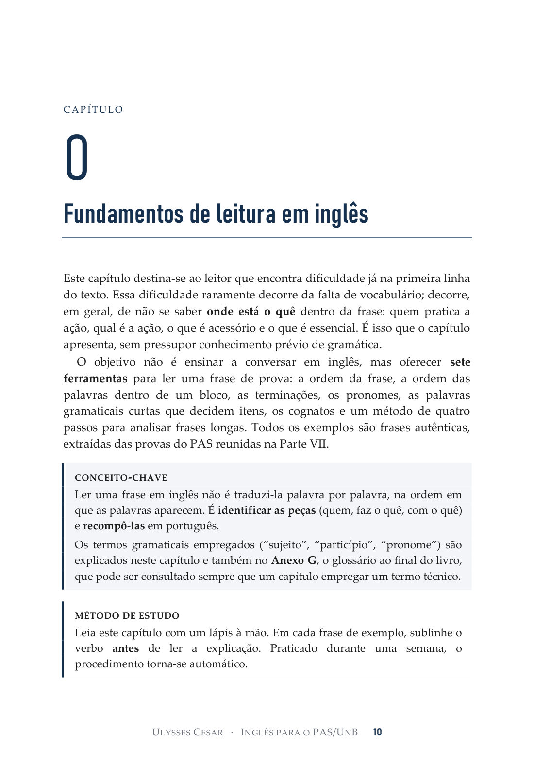 Capítulo 0 · Fundamentos de leitura em inglês